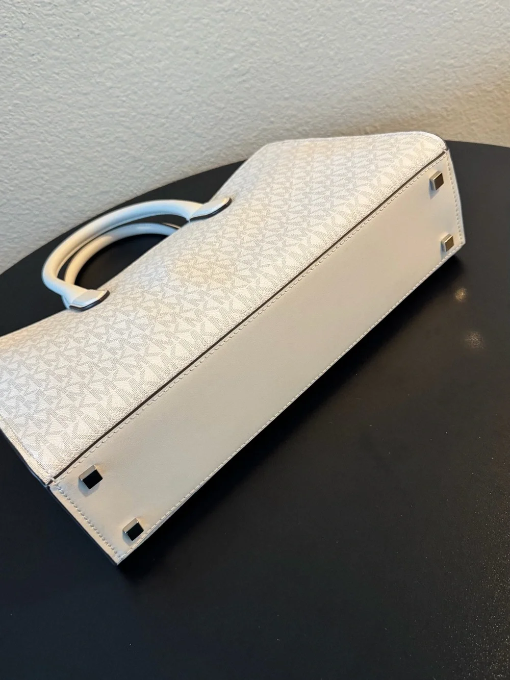 Michael Kors Cream Logo-Print Satchel